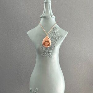 ✨ Rose Gold Disney Castle Mickey Necklace | Faux Rose Quartz | Stainless Steel